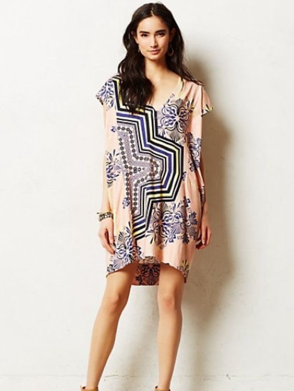 Plenty by Tracy Reece Floral Tunic in Pink & Blue Size Medium